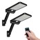 Aqonsie 56LED Solar Flood Light, Outside Security Motion Sensor Lights with Remote, 3 Lighting Modes with Remote for Backyard Gutter Garage Shed 2 Pack