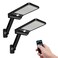 Aqonsie 56LED Solar Flood Light, Outside Security Motion Sensor Lights with Remote, 3 Lighting Modes with Remote for Backyard Gutter Garage Shed 2 Pack
