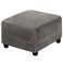 H.VERSAILTEX Velvet Soft Stretch Square Ottoman Slipcover, Grey