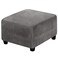 H.VERSAILTEX Velvet Soft Stretch Square Ottoman Slipcover, Grey