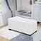 Easy-Going Stretch Large Rectangle Ottoman Cover Snow White