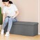 PINPLUS Folding Storage Ottoman Bench, Grey Linen