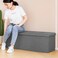 PINPLUS Folding Storage Ottoman Bench, Grey Linen