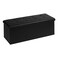 PINPLUS Folding Storage Ottoman Bench, Black Faux Leather