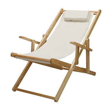 Sling Chair Natural Frame-Natural/Wheat Canvas