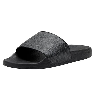 Coach Udele Coated Canvas Slide Charcoal/Black 9 B