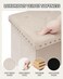PINPLUS Folding Storage Ottoman Bench, Beige Velvet Tufted