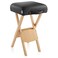 Saloniture Wood Folding Massage Stool with Carrying Case, Black