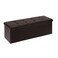 PINPLUS Folding Storage Ottoman Bench, Brown Faux Leather