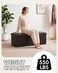 PINPLUS Folding Storage Ottoman Bench, Brown Faux Leather