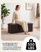 PINPLUS Folding Storage Ottoman Bench, Brown Faux Leather