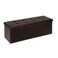 PINPLUS Folding Storage Ottoman Bench, Brown Faux Leather