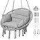Goutime Hammock Swing Chair Macrame Boho Hanging Chairs Light Grey
