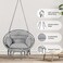 Goutime Hammock Swing Chair Macrame Boho Hanging Chairs Light Grey