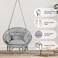Goutime Hammock Swing Chair Macrame Boho Hanging Chairs Light Grey