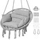 Goutime Hammock Swing Chair Macrame Boho Hanging Chairs Light Grey