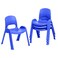 ECR4Kids Plastic Stackable SitRight Chair, 11in, Classroom Furniture, Blue, 4-Pack