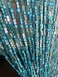 BeadedString Natural Wood and Bamboo Beaded Curtain, 77 in high, Blue