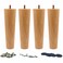 Solid Wood Replacement Furniture Sofa Couch Legs 8 inch Heavy Duty Set of 4