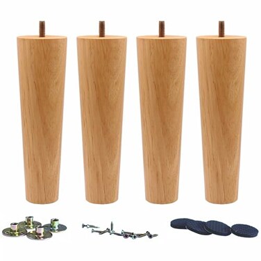 Solid Wood Replacement Furniture Sofa Couch Legs 8 inch Heavy Duty Set of 4