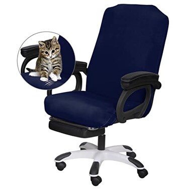 SARAFLORA Office Chair Cover - Large, Navy - Removable Protector for Pets