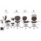 Kaleurrier Adjustable Stools Drafting Chair: with Back Rest &amp; Foot Rest