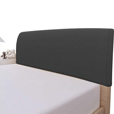 Easy-Going Stretch Jacquard Bed Headboard Cover, Queen, Dark Gray