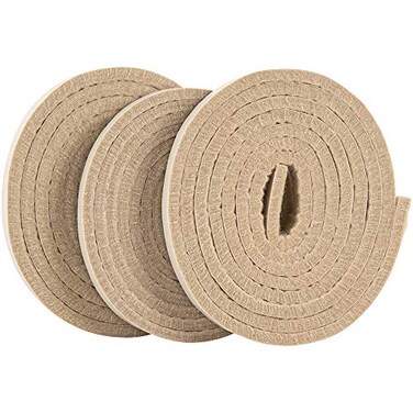 softtouch 1/2" x 60" Self-Stick Heavy Duty Felt Strips with Adhesive Backing, Beige (3 Pack)