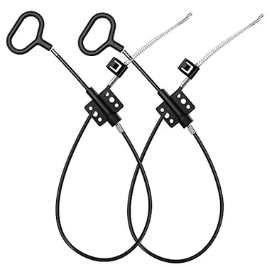 Nonley Sofa Recliner Cables, 2 Pack Couch Release Cables Recliner Replacement Parts D Ring Couch Recliner Pull Handle, Hook Exposed Cable with S Tip for Sofa, Black