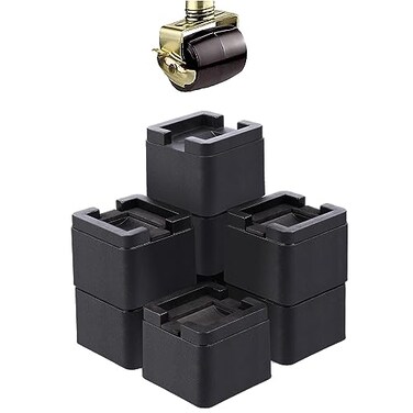 BTSD-home Adjustable Bed Risers 3 Inch or 6 Inch for Furniture Wheels