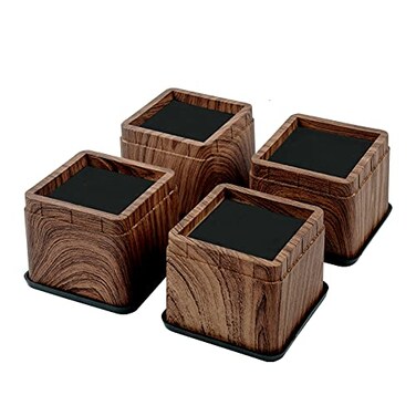 BTSD-home Wood Bed Risers 3 Inch, 4 Pack