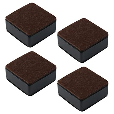Antrader 1.2 Inch Self-Adhesive Bed Risers with Felt Pad,Carbon Steel,4Pcs