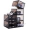 Attelite Shoe Storage Boxes Stackable Clear Shoe Organizer,6 Pack Black