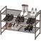 Simple Houseware 3-Tier Stackable Metal Panel Shoe Rack, Bronze