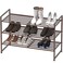 Simple Houseware 3-Tier Stackable Metal Panel Shoe Rack, Bronze