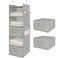 MAX Houser 5 Tier Shelf Hanging Closet Organizer, Cloth Hanging Shelf with 2 Sturdy Hooks for Storage, Foldable (Light Grey-D2)