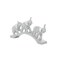 Deco 79 Polystone Elephant Decorative Sculpture Home Decor Statue, Accent Figurine 2" x 14" x 7", Silver