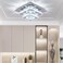 9.8" Square Crystal Chandelier, LED Flush Mount Ceiling Light, Cool White