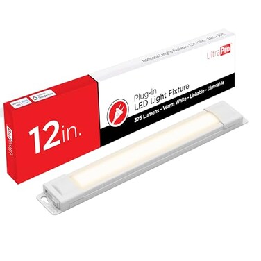 UltraPro 12 Inch Plug in Under Cabinet Light with Soft White 2700K Light