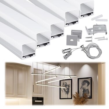 Muzata 5Pack 3.3FT Spotless LED Channel Diffuser with Hanging Wire U116