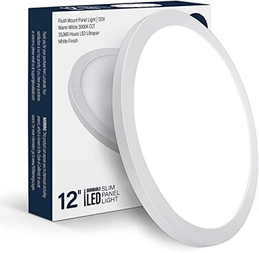LUNABODE 6 Inch Ultra-Thin Dimmable LED Recessed Ceiling Light, (3000K)   Ceiling LED Light Fixture for Kitchen/Hallway/Bathroom/Bedroom, Warm White