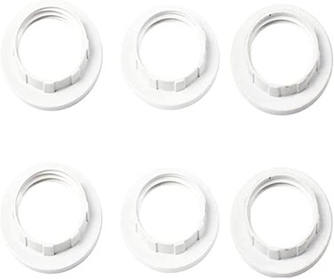 FASTROHY 6pcs White Lampshade Collar Ring Replacement Lamp E14 Home Gadget
