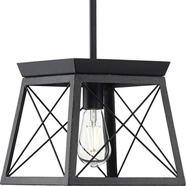Progress Lighting Briarwood Mini-Pendant Light, Ceruse Black