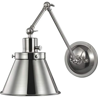 Progress Lighting Hinton Swing Arm Wall Light, Brushed Nickel