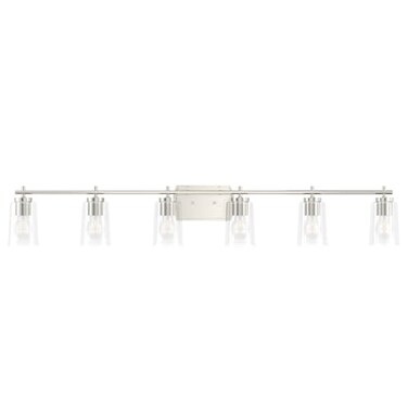 Progress Lighting Adley 6-Light Bath Vanity Light, Brushed Nickel