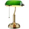 TORCHSTAR Green Glass Bankers Desk Lamp with Pull Chain, E26 Base