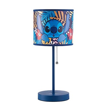 Lilo &amp; Stitch Stick Table Kids Lamp with Pull Chain, Themed Printed Decorative Shade