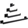 Angle Simple Bathroom Hardware Set Matte Black, Bath Accessory Kit 4-Piece
