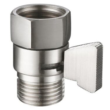 Angle Simple Shower Valve Brushed Nickel, Flow Adjuster Restrictor Shut Off