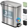 iTouchless 3 Gallon Step Wastebasket for Bathroom with Lid and Deodorizer